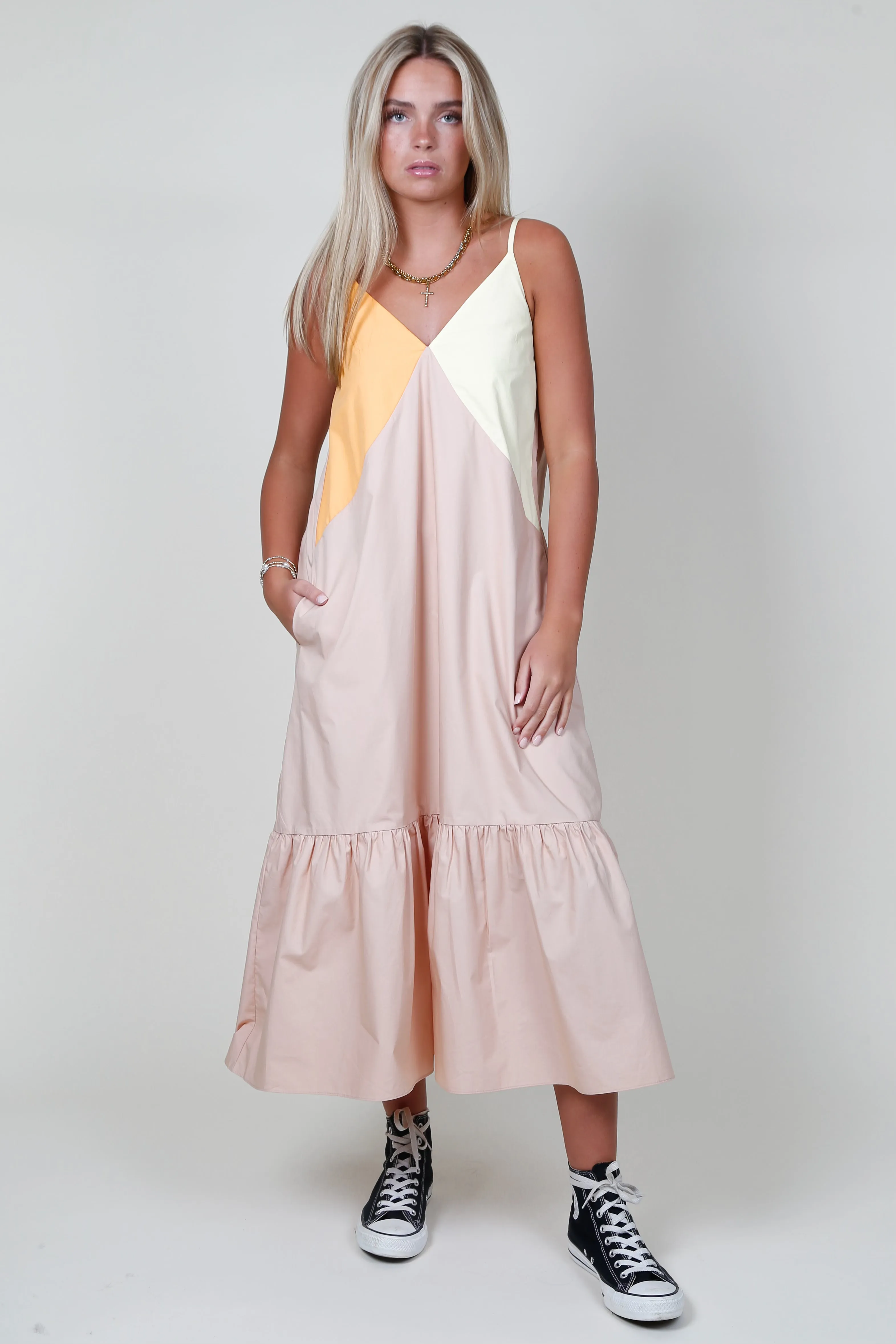 The Mya Maxi Dress - Colorblock