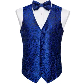 Ties2you Men's Vest Midnight Blue Paisley Bow Tie Vest Suit Set