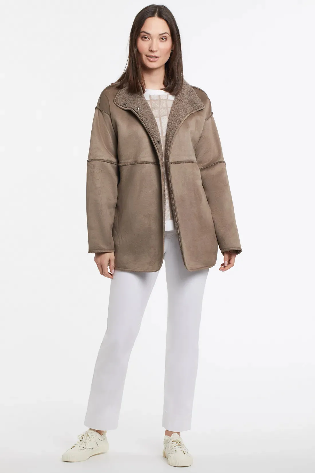 Tribal | Reversible Sherpa and Faux Suede Coat | Women's