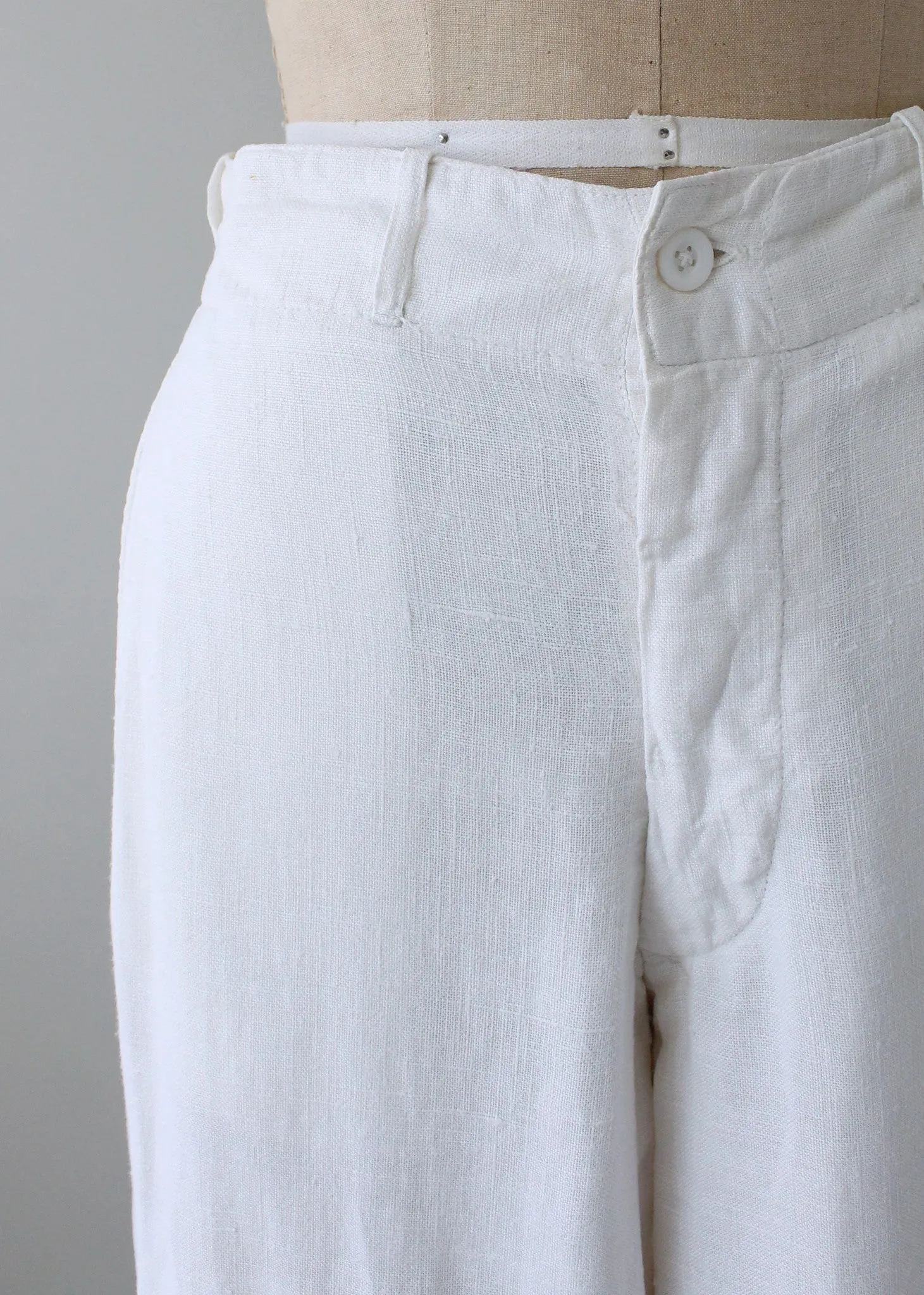 Vintage 1920s White Linen Plus Fours Breeches