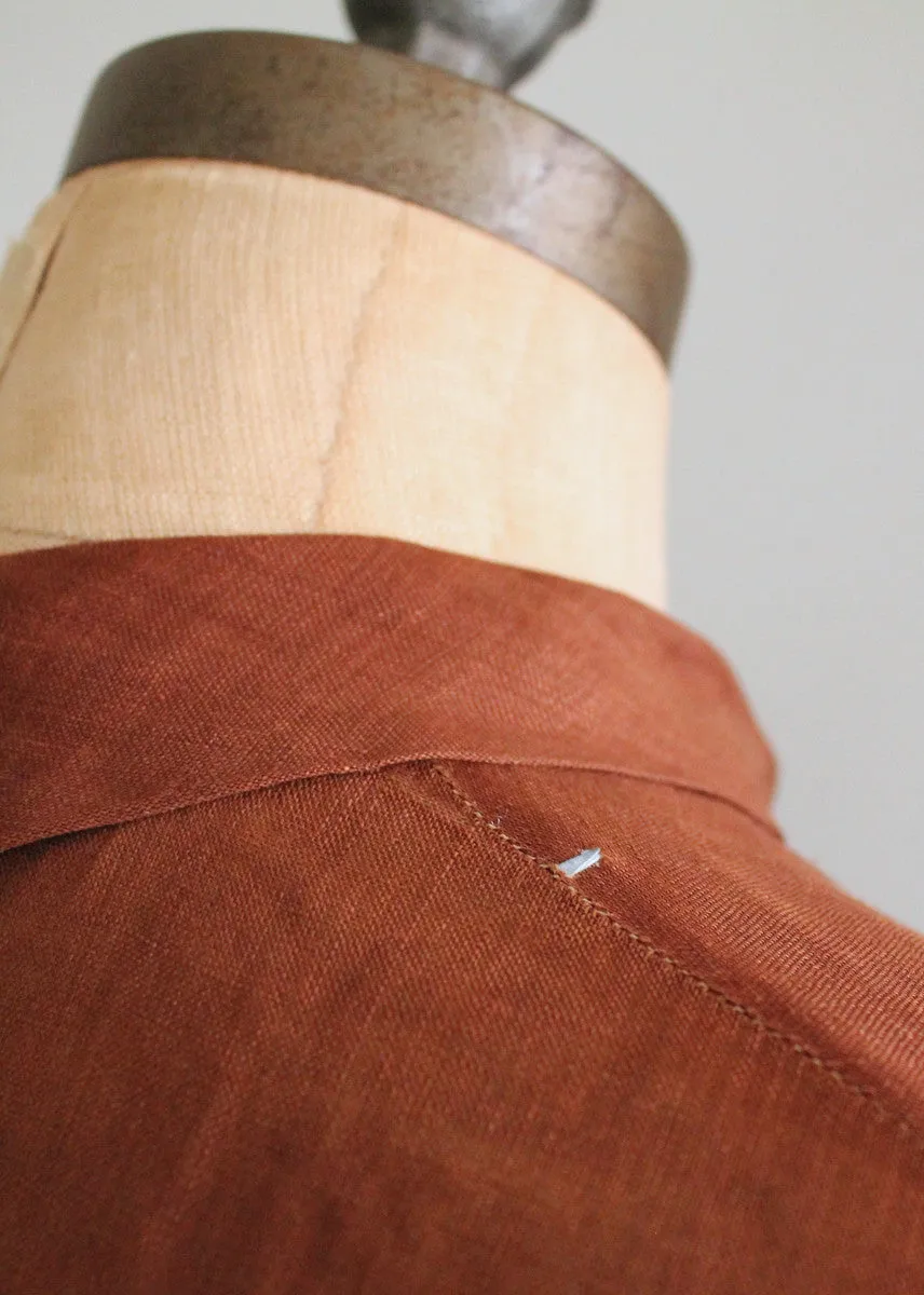 Vintage 1930s Brown Linen Sportswear Shirt