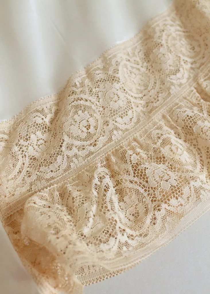 Vintage 1930s Ivory Rayon and Lace Tap Pants NOS