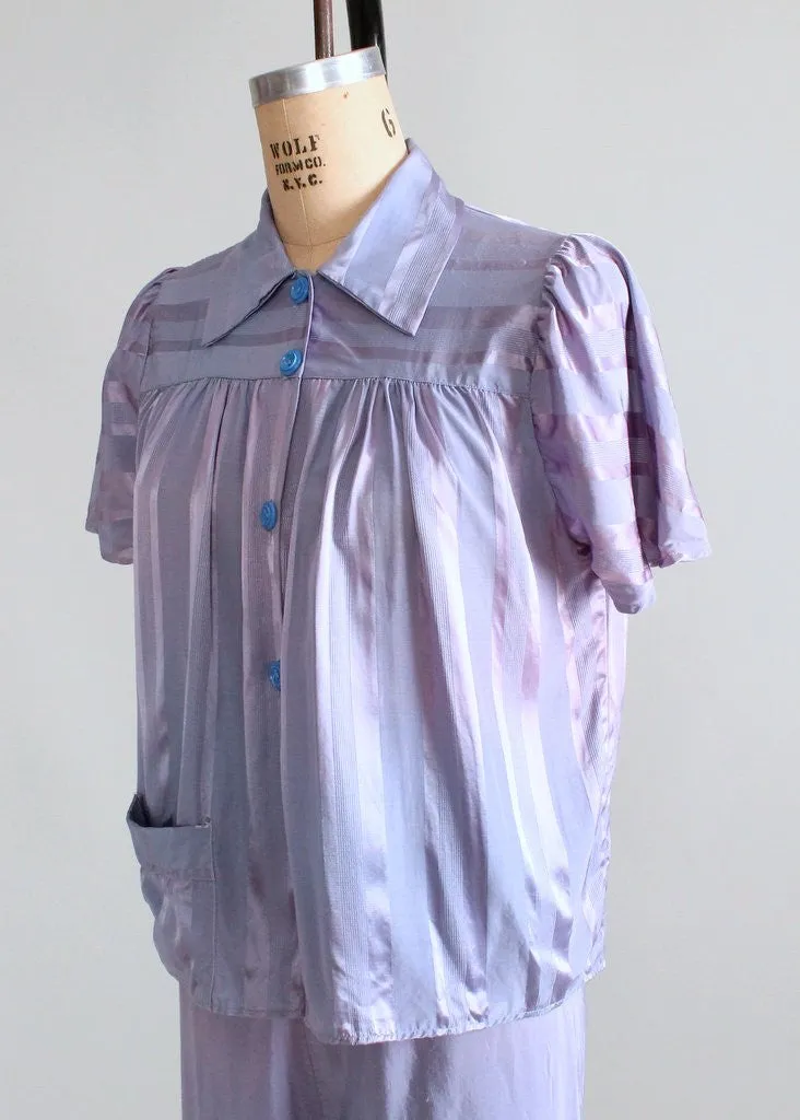 Vintage 1930s Lavender Silk Pajamas