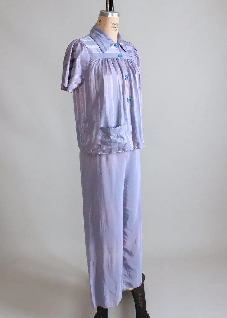 Vintage 1930s Lavender Silk Pajamas