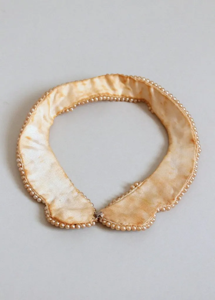 Vintage 1950s Pearl Beaded Sweater Collar