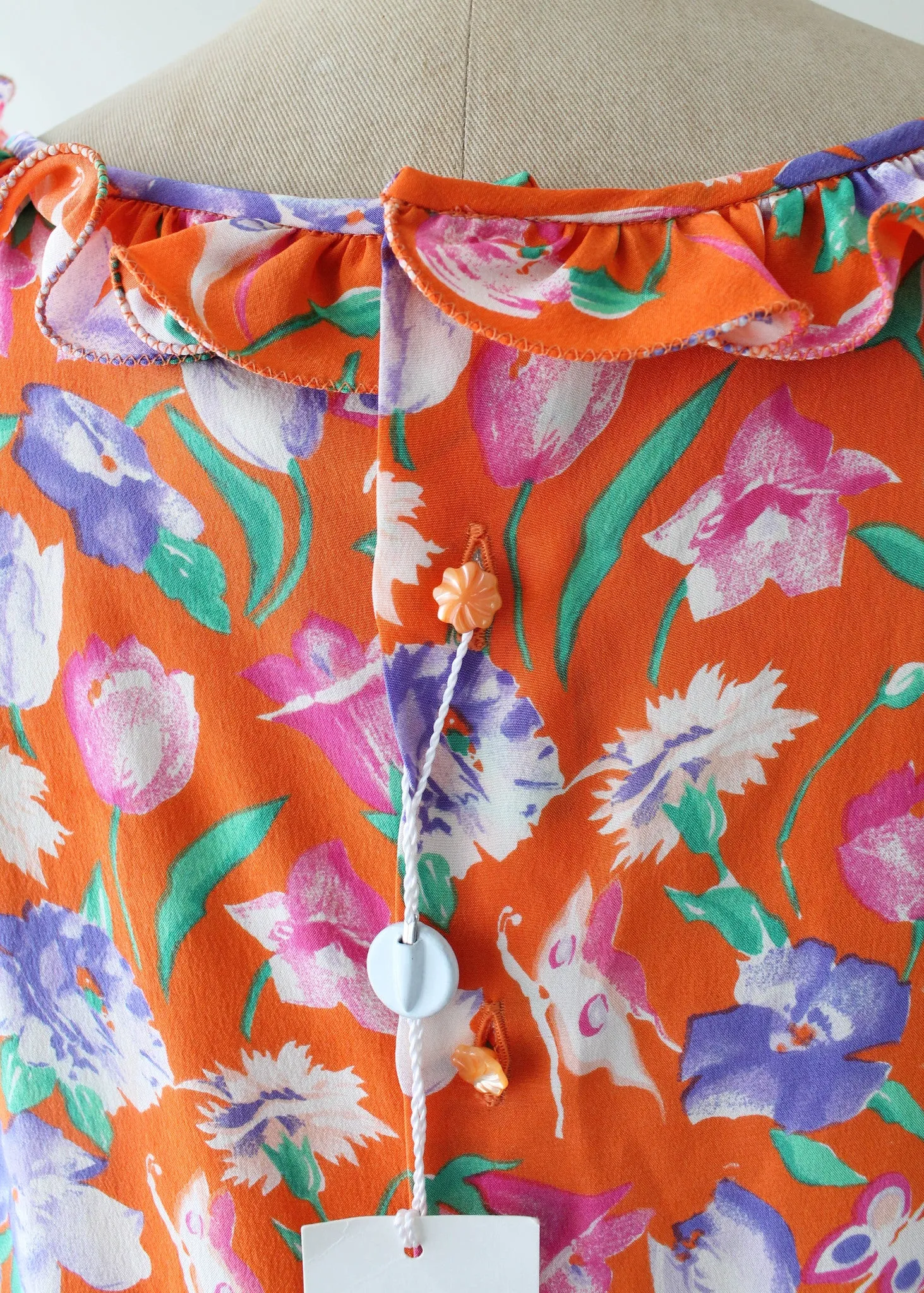 Vintage 1980s Ungaro Floral Silk Blouse NOS