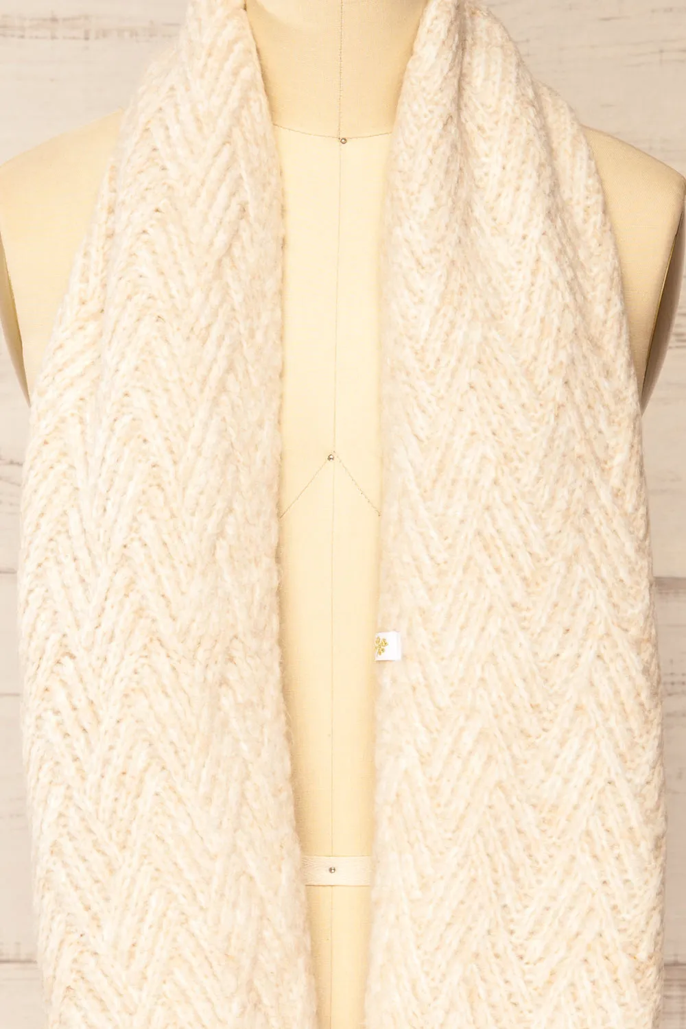 Vonderbone | Beige Knit Infinity Scarf