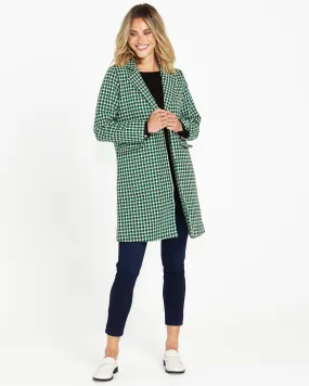 WANDA COAT - GREEN HOUNDSTOOTH