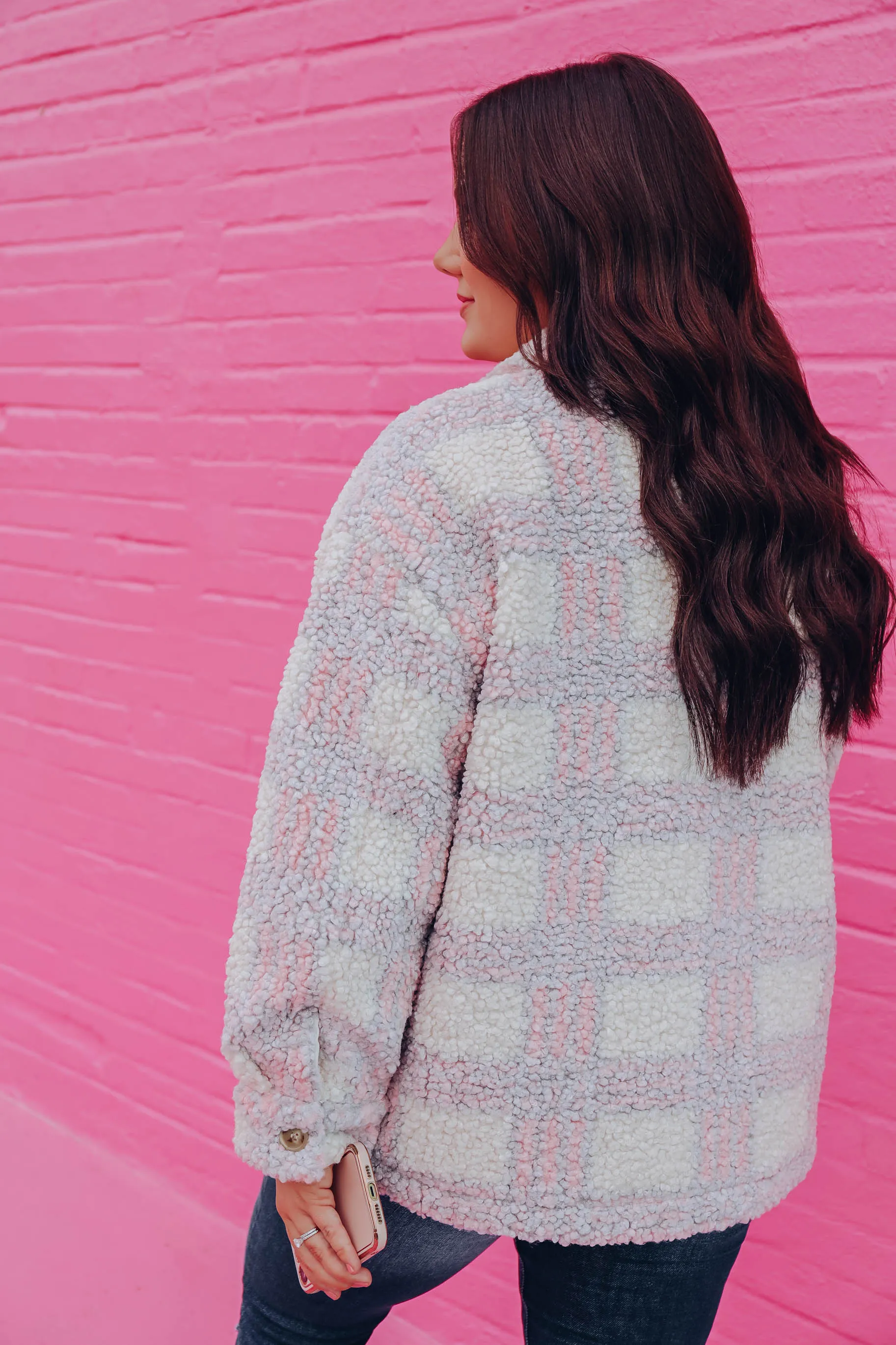 Warm and Fuzzy Plaid Sherpa Jacket