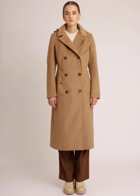 Waterproof Double Breasted Trench Wool - Soft Camel