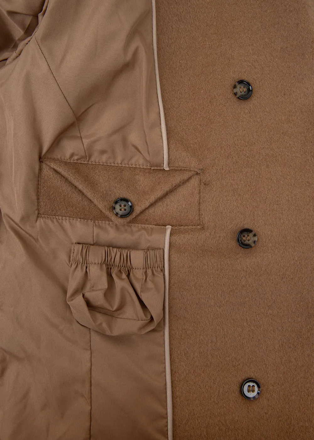 Waterproof Double Breasted Trench Wool - Soft Camel