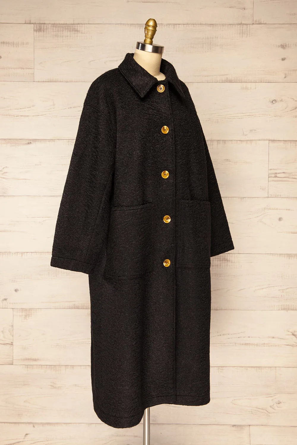 Wayward Black | Long Coat w/ Large Pockets