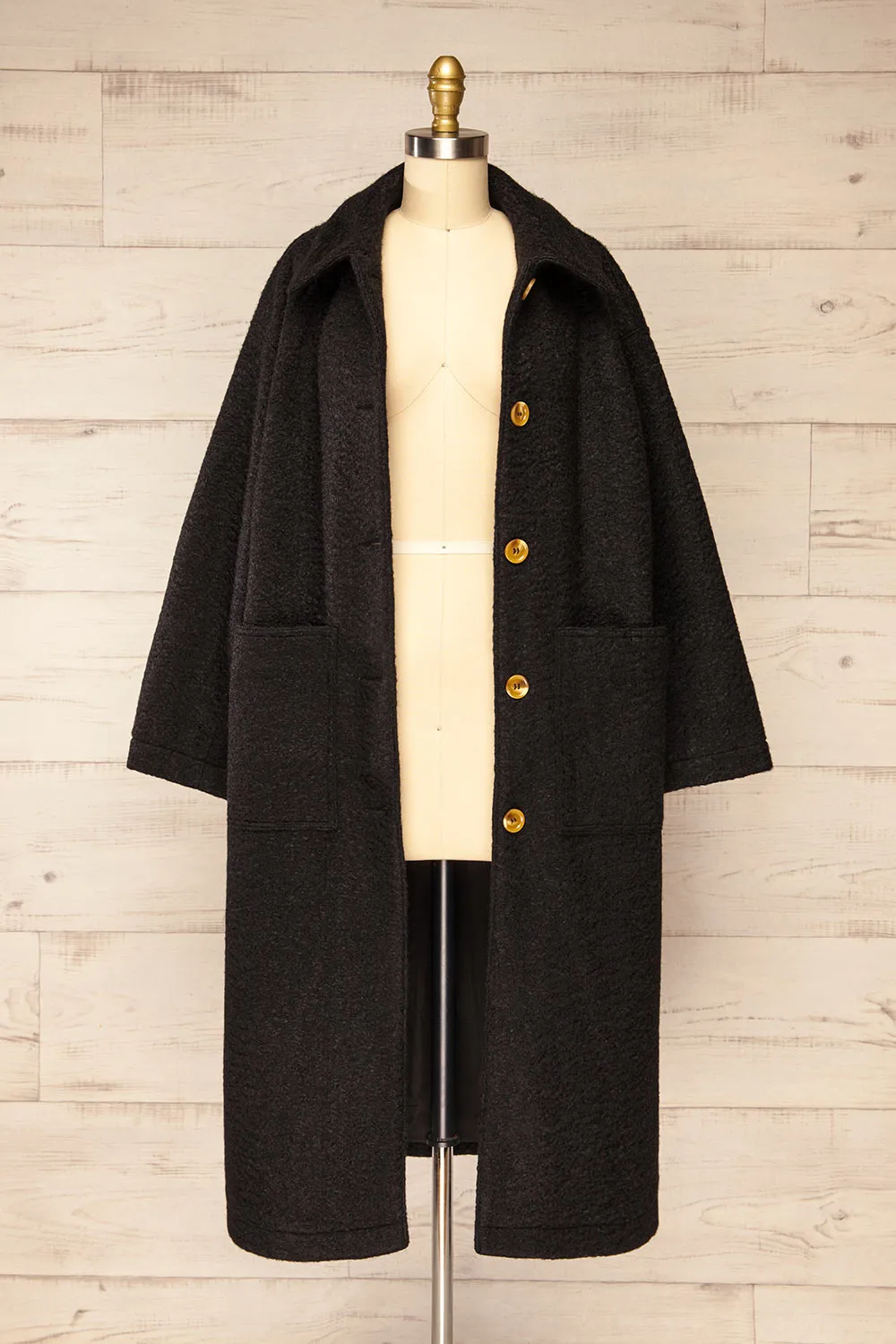 Wayward Black | Long Coat w/ Large Pockets