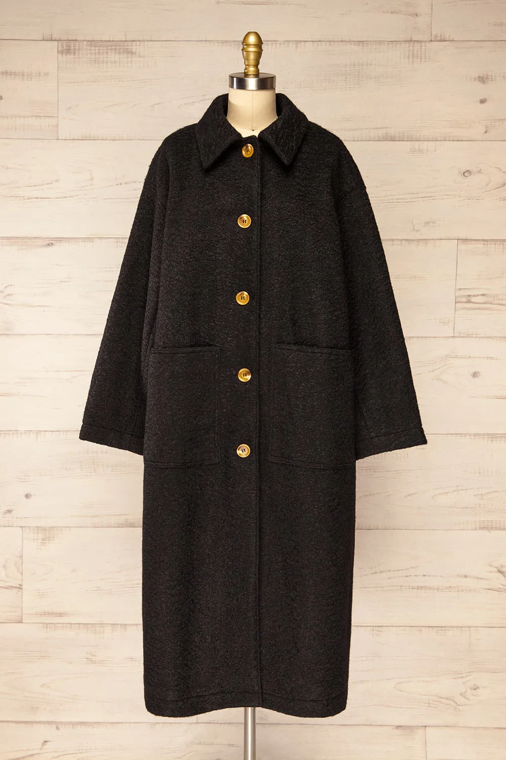 Wayward Black | Long Coat w/ Large Pockets