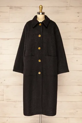 Wayward Black | Long Coat w/ Large Pockets