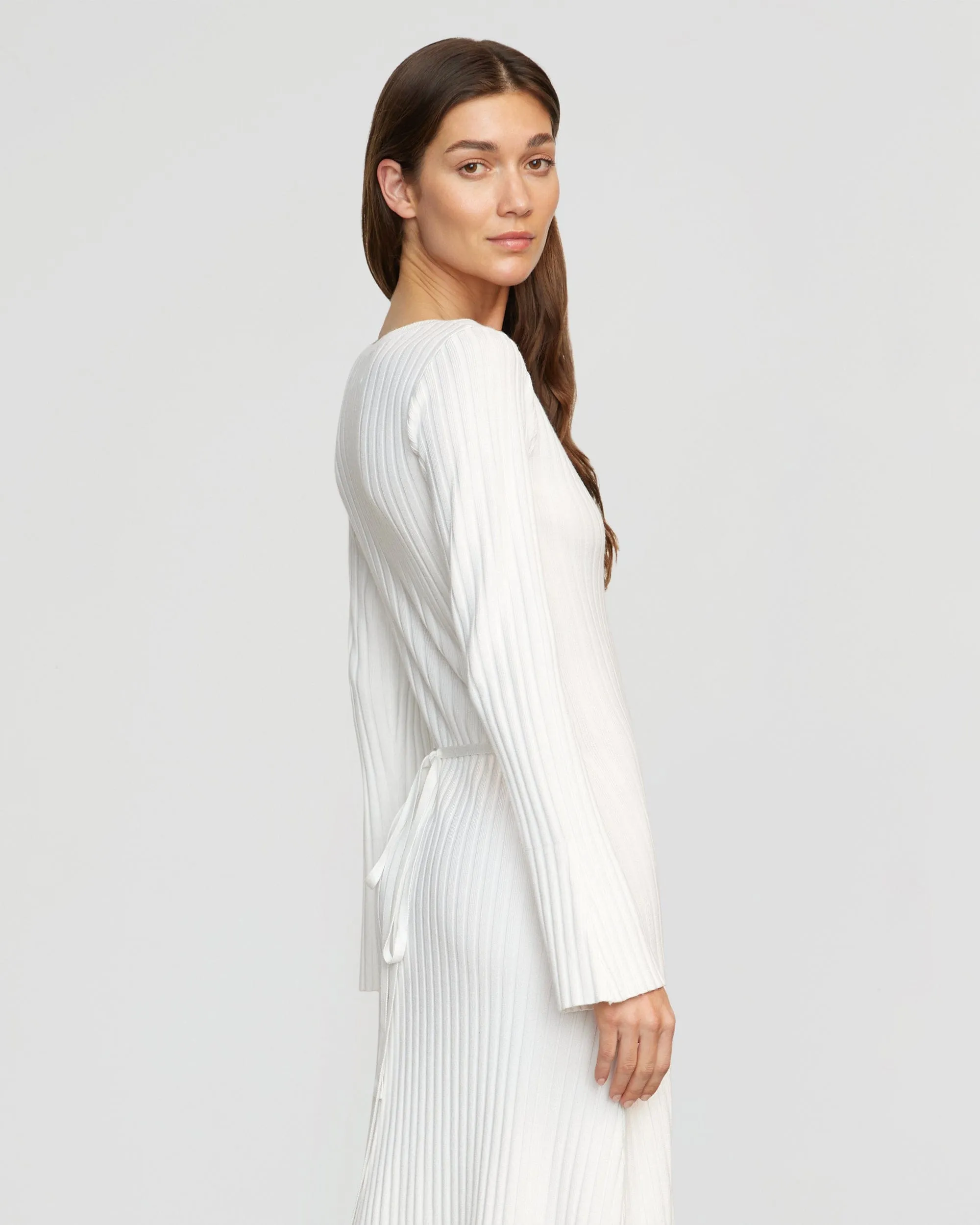 Wesley Ribbed V-Neck Sweater Dress