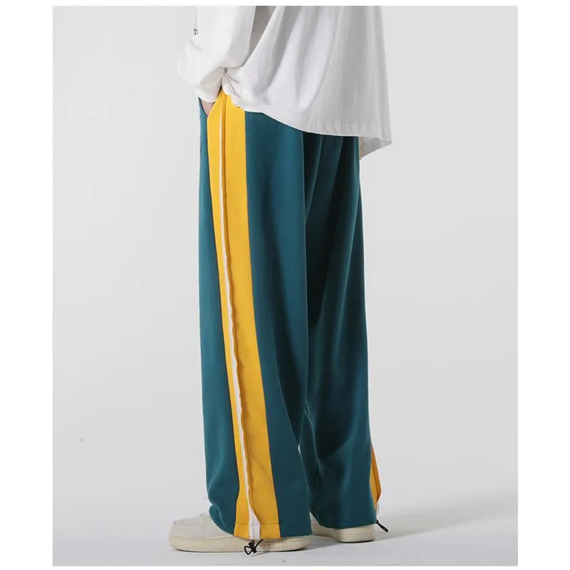 Wide-Leg Knitted Casual Tapered Straight Pants Sports Drawstring Sweatpant