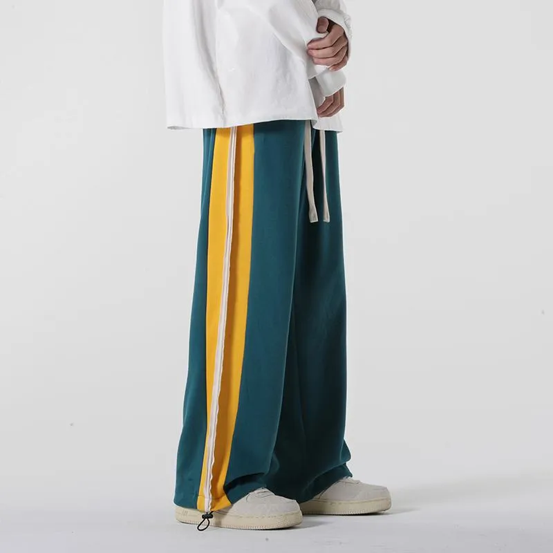 Wide-Leg Knitted Casual Tapered Straight Pants Sports Drawstring Sweatpant