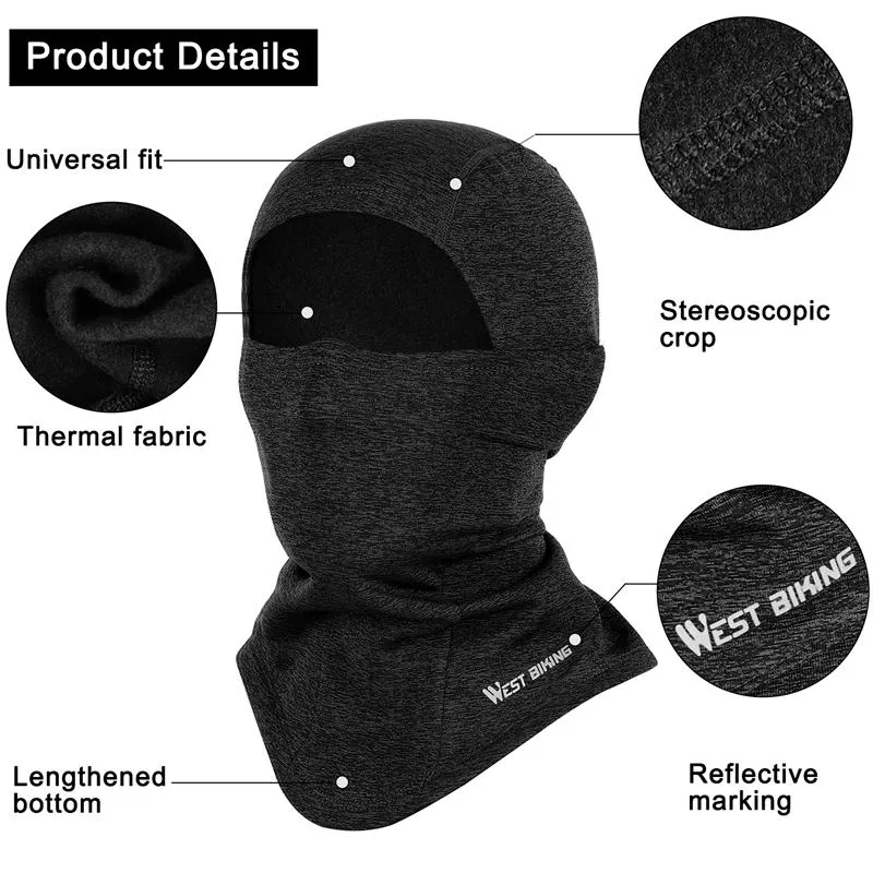 Winter Fleece Cycling Cap Hat Men Women Sport Scarf Balaclava Neck Warmer Windproof Ski Bicycle Motorcycle Running Headwear