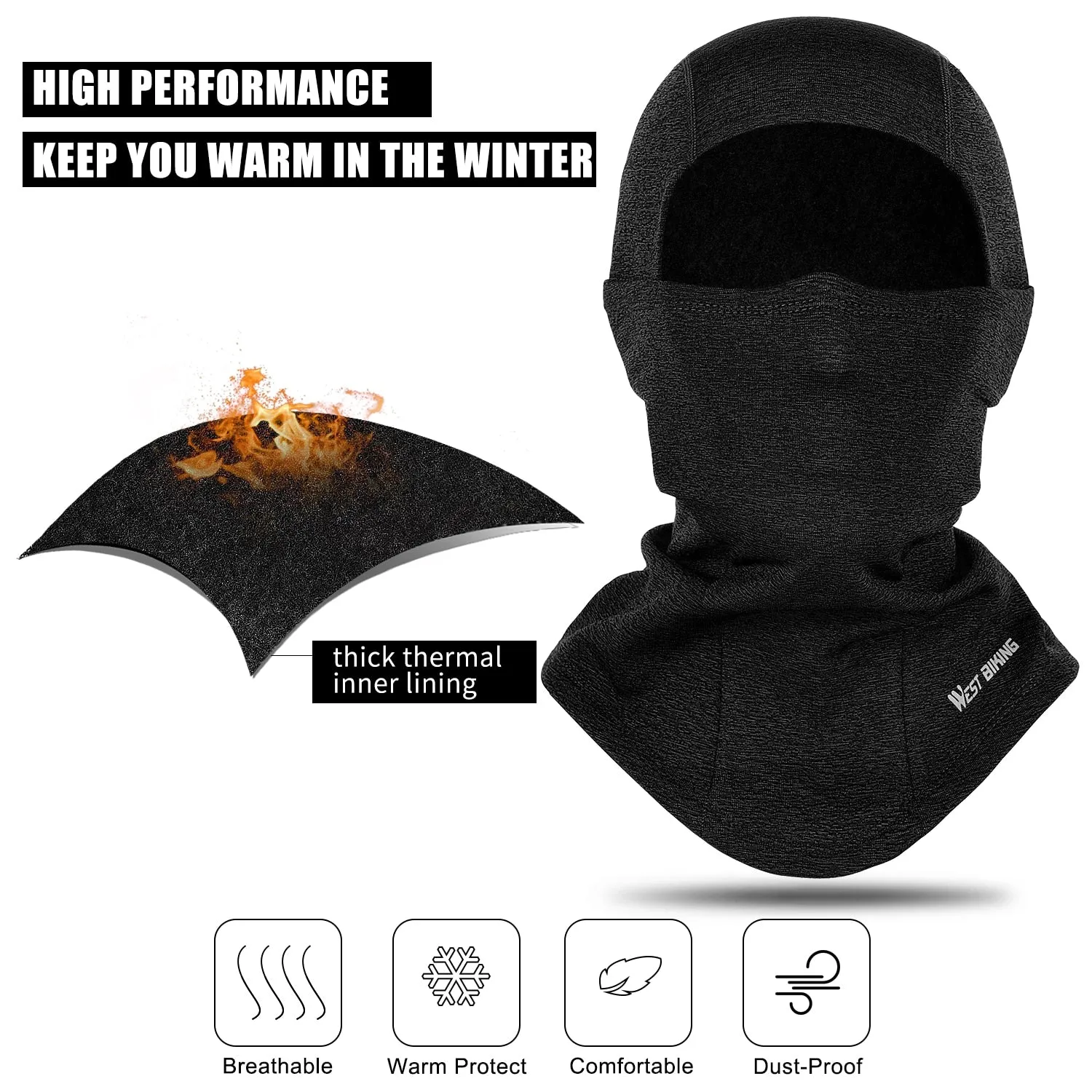 Winter Fleece Cycling Cap Hat Men Women Sport Scarf Balaclava Neck Warmer Windproof Ski Bicycle Motorcycle Running Headwear