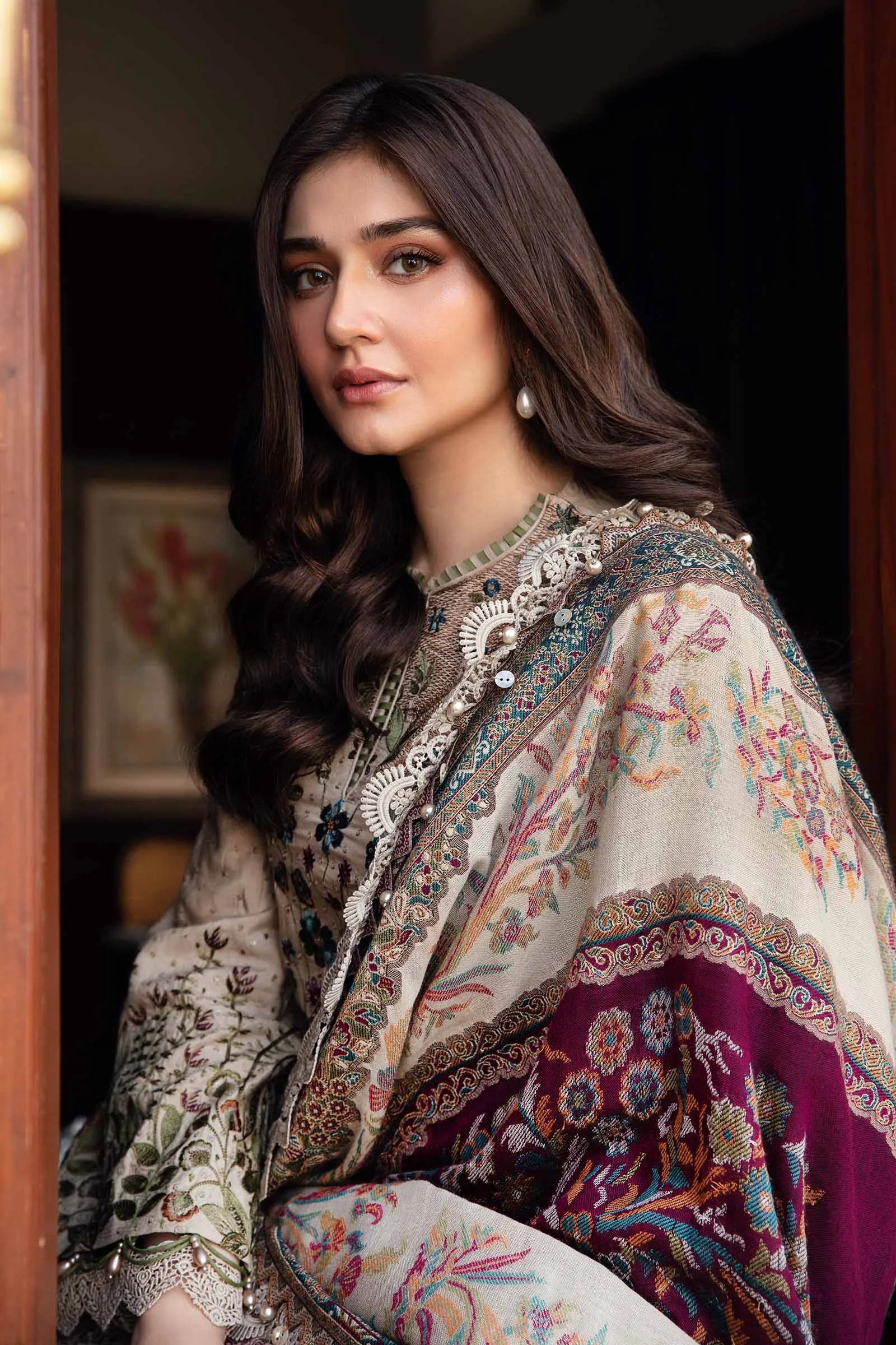 Winter Luxe'24 - 3 Piece Unstitched Embroidered Linen Suit | DL-1211