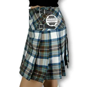 Women's Budget Billie Mini Skirt Stewart Blue Muted Tartan