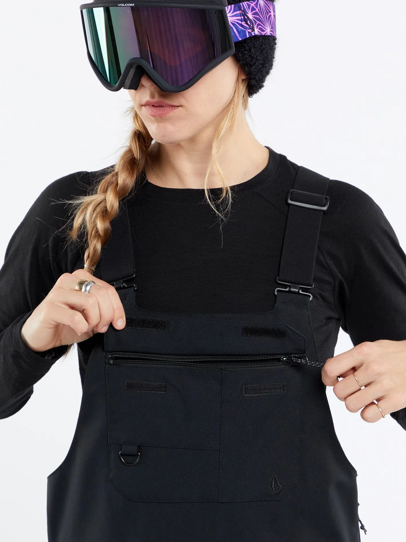 Womens Creston 3D Stretch Bib Overalls - Black