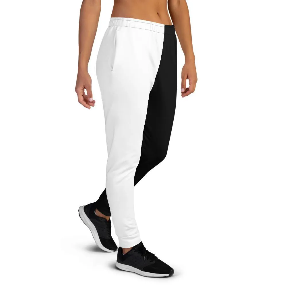 Women's Joggers, Black and White - Fade Resistant