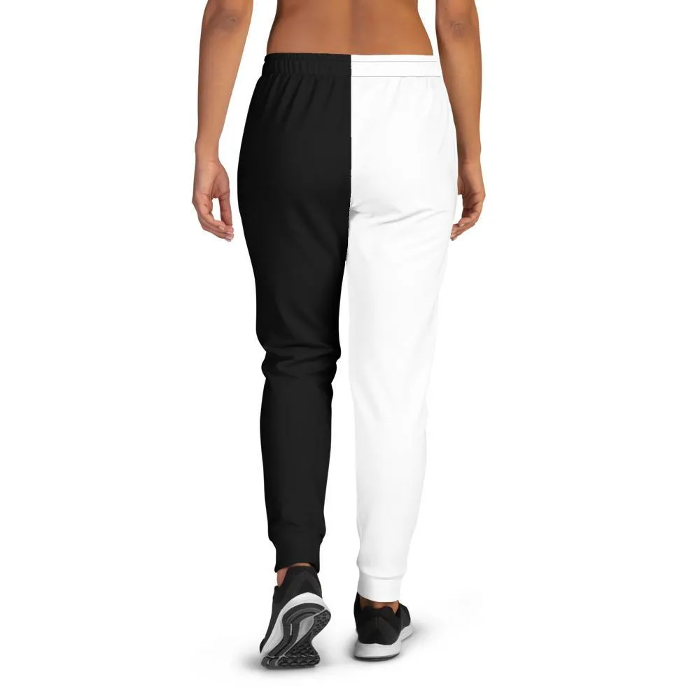 Women's Joggers, Black and White - Fade Resistant