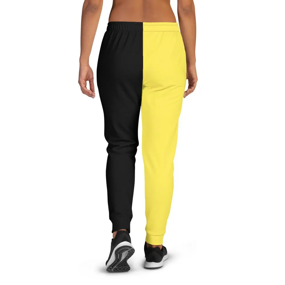 Women's Joggers, Yellow and Black Two Tone - Fade Resistant