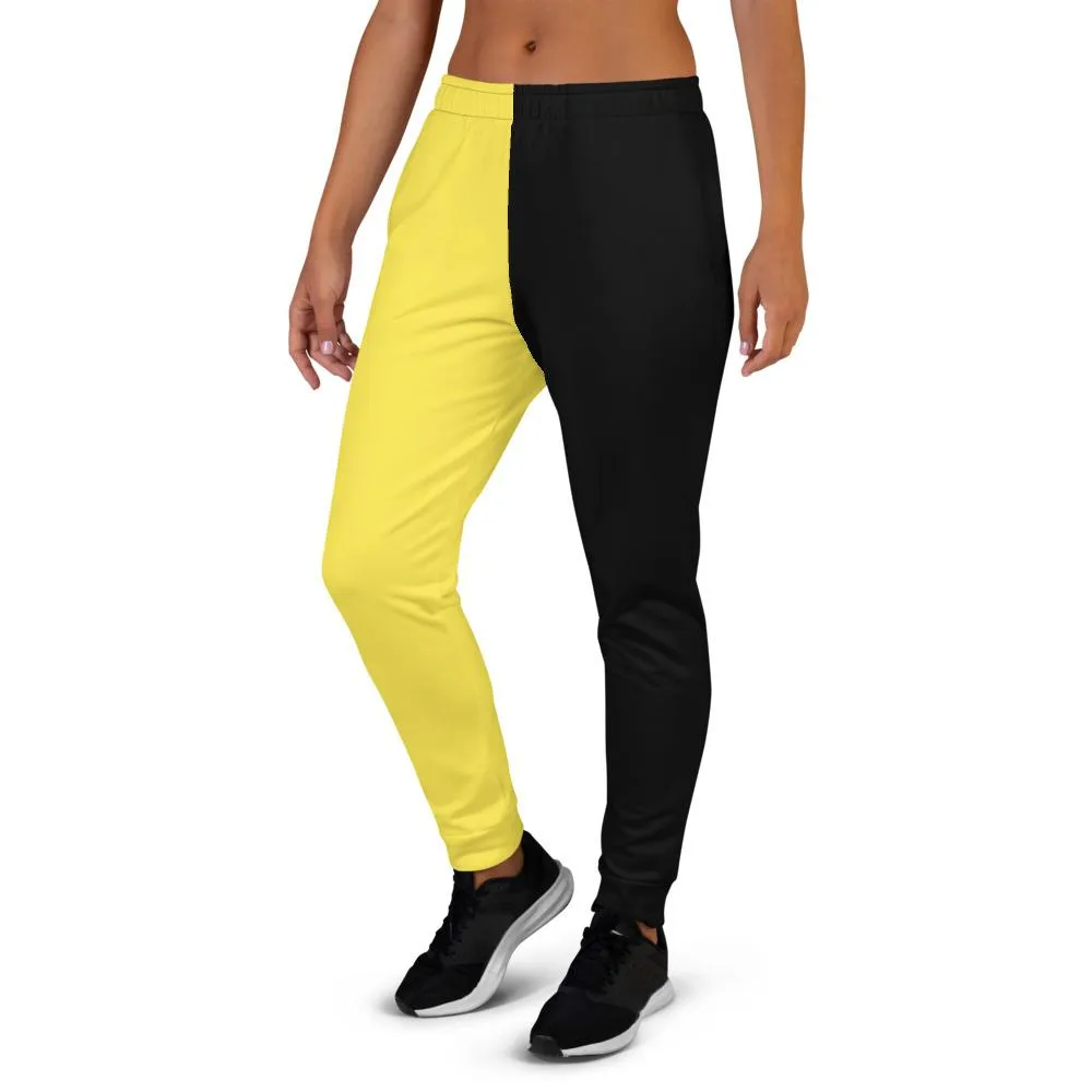 Women's Joggers, Yellow and Black Two Tone - Fade Resistant