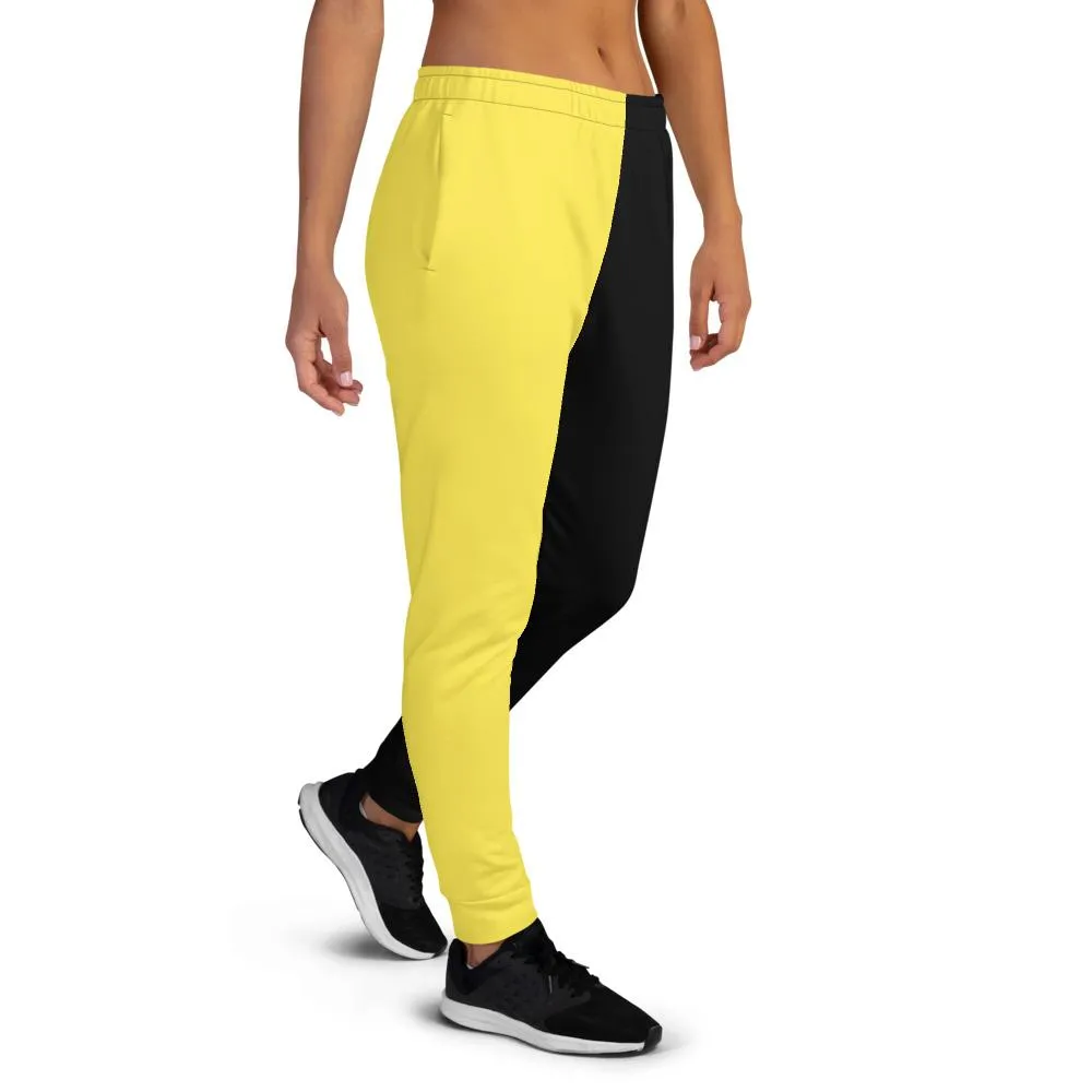 Women's Joggers, Yellow and Black Two Tone - Fade Resistant