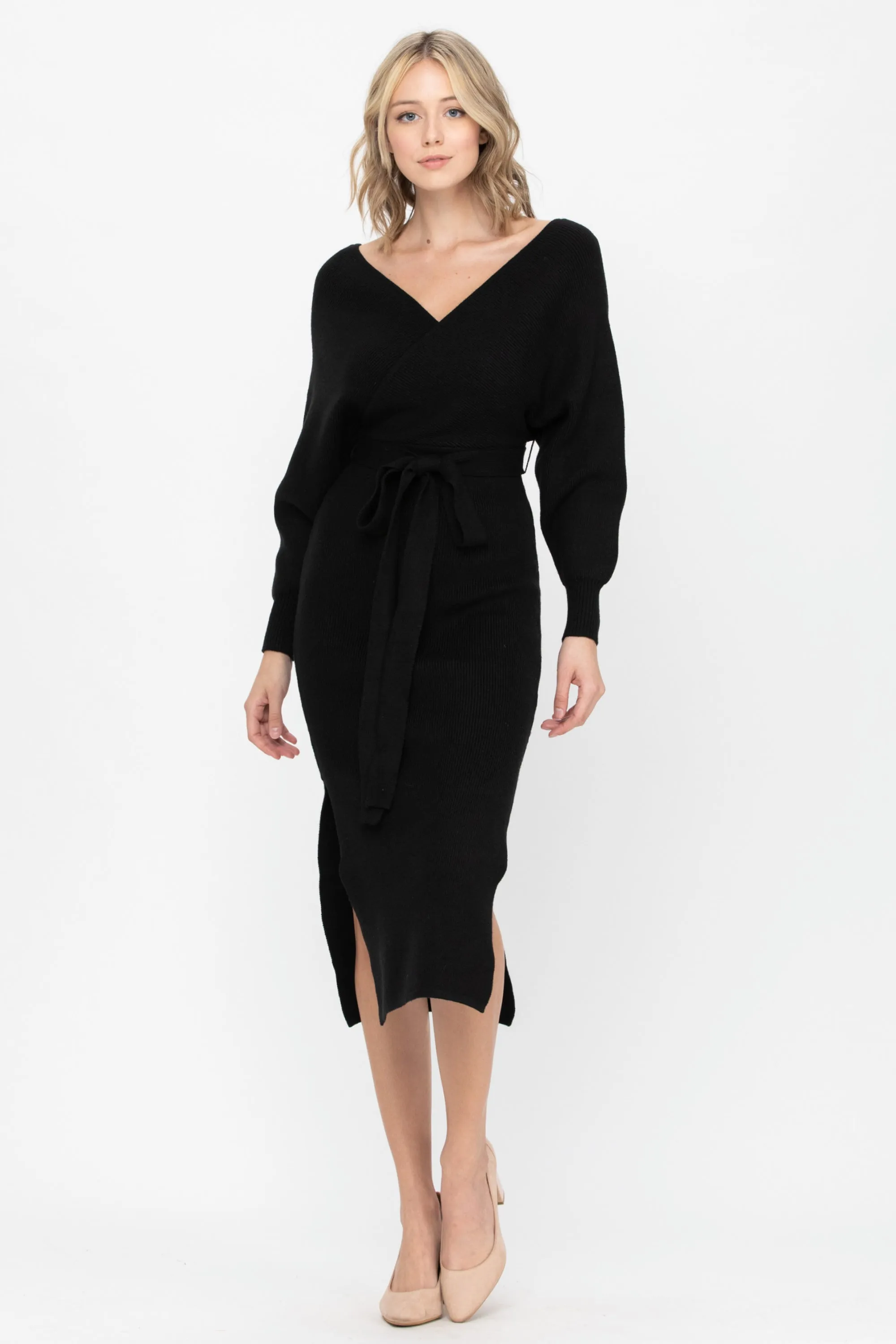 Wrap Knit Midi Dress - FINAL SALE