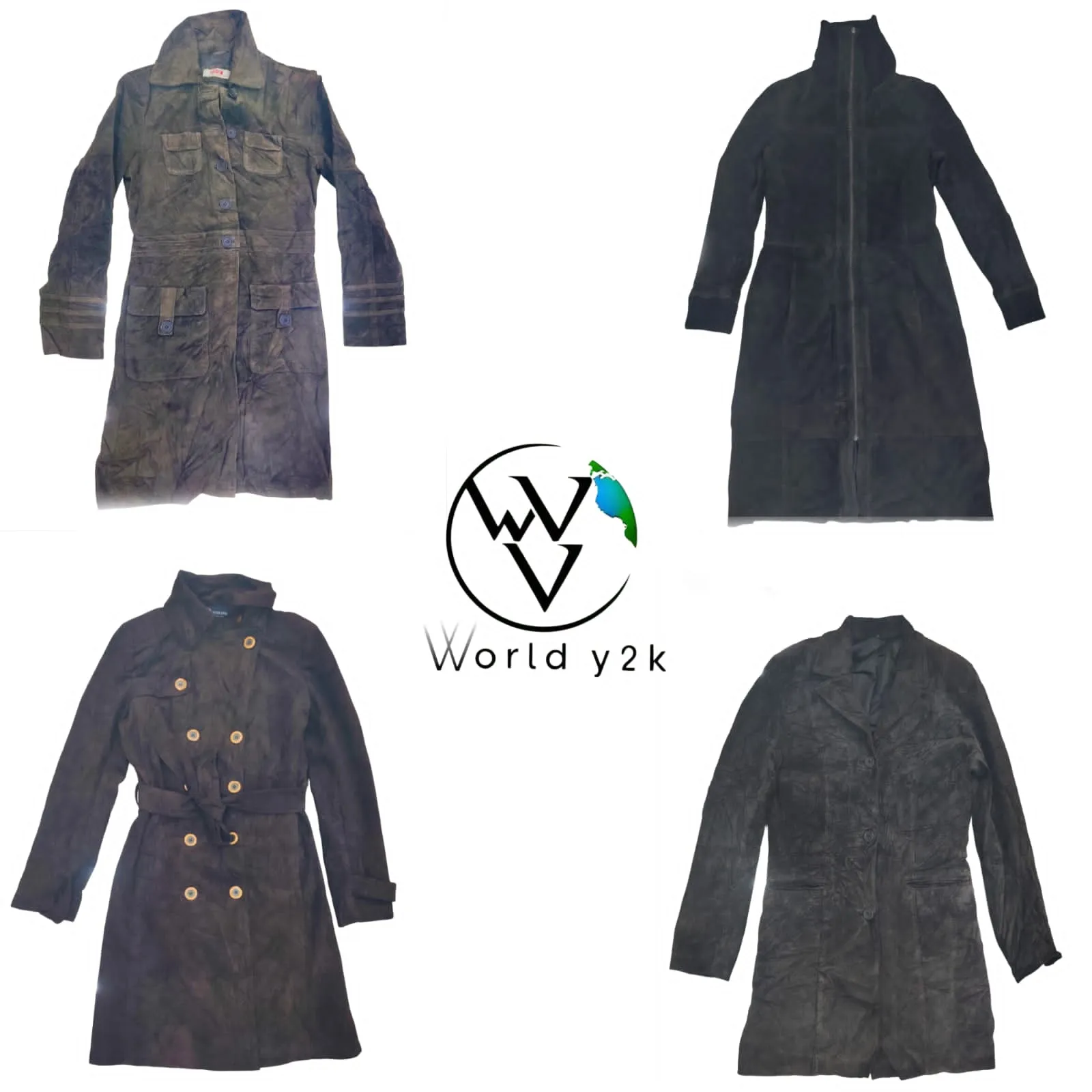 Y2k suede leather coat