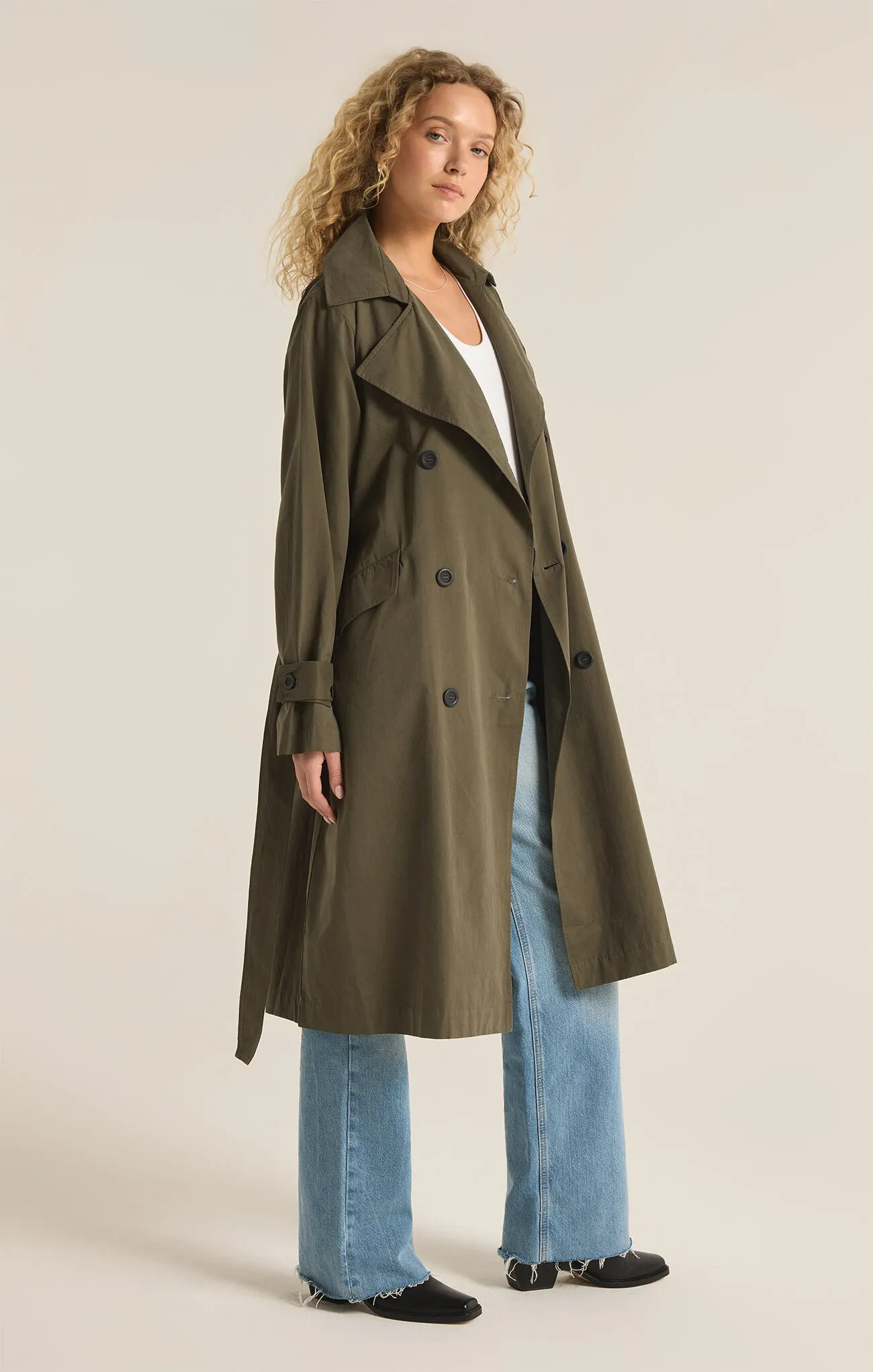 Z SUPPLY - DORIAN TRENCH COAT GRAPE LEAF